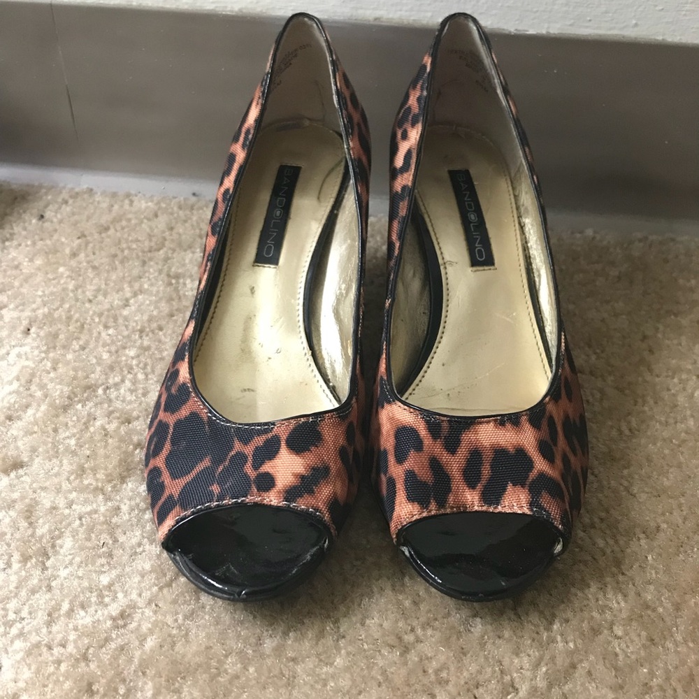 Cheetah print peep toe heels